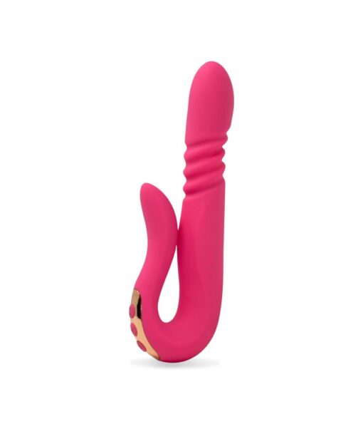 VIBRADOR ROTADOR SUBE Y BAJA CON ESTIMULADOR CLÍTORIS LENA SILICONA