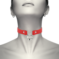 COQUETTE - CHIC DESIRE COLLAR CUERO VEGANO ROJO ACCESORIO CORAZÓN CON LLAVE