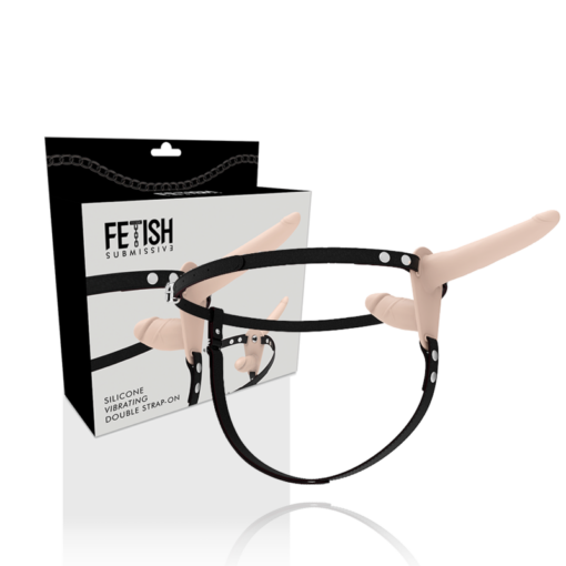 FETISH SUBMISSIVE HARNESS - DOBLE PENETRACIÓN VIBRADOR FLESH UP