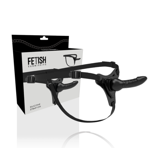 FETISH SUBMISSIVE HARNESS - SILICONA NEGRO REALISTIC 16 CM