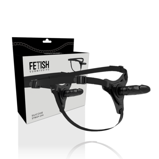 FETISH SUBMISSIVE HARNESS - SILICONA NEGRO REALISTIC 15 CM