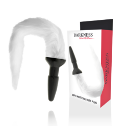 DARKNESS - PLUG ANAL SILICONA CON COLA BLANCA