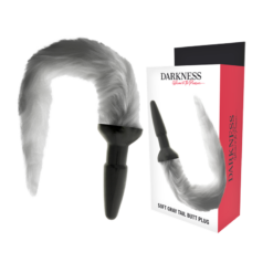 DARKNESS - PLUG ANAL SILICONA CON COLA GRIS