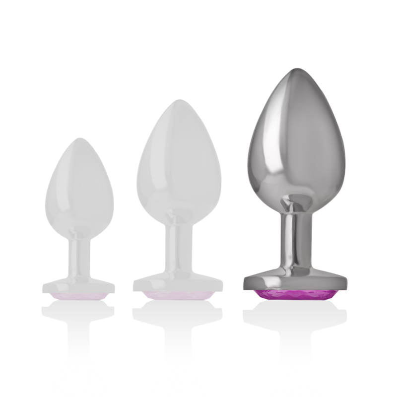 INTENSE - PLUG ANAL METAL ALUMINIO CON CRISTAL ROSA TALLA L - Imagen 6
