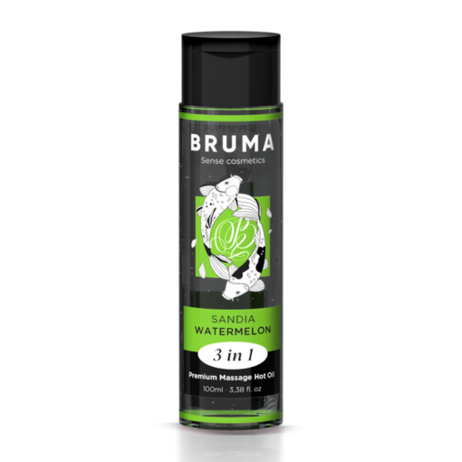 BRUMA - ACEITE DE MASAJE PREMIUM EFECTO CALOR SABOR SANDÍA 3 EN 1