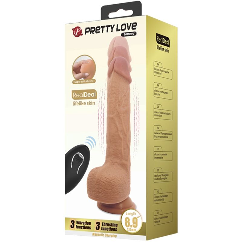 PRETTY LOVE - TOMMY DILDO REALISTA VIBRADOR 22.5 CM - Imagen 7