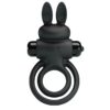 PRETTY LOVE - ANILLO VIBRADOR III CONEJO PARA PENE NEGRO