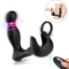 SURROUND VIBRADOR ANAL  ESTIMULADOR TESTÍCULOS  ANILLO CONTROL REMOTO NEGRO
