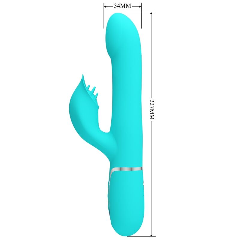 PRETTY LOVE - VIBRADOR RABBIT PERLAS VERDE AGUA - Imagen 7