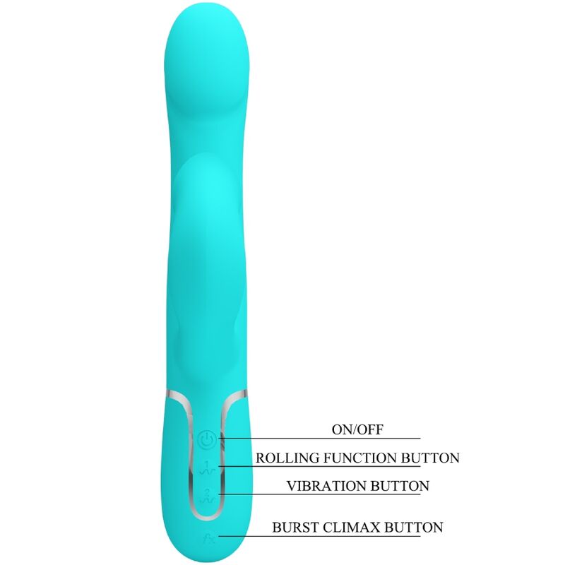 PRETTY LOVE - VIBRADOR RABBIT PERLAS VERDE AGUA - Imagen 8