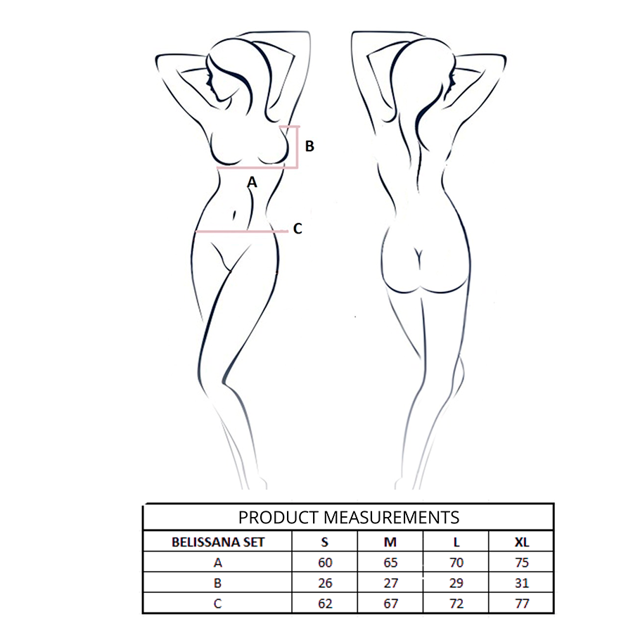 PASSION - BELISSANA SET SUJETADOR + TANGA BURDEOS S/M - Imagen 4