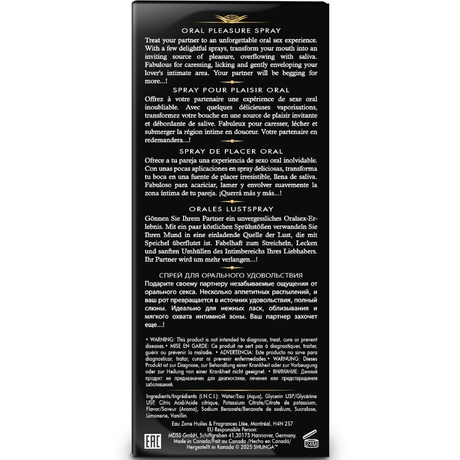 SHUNGA - WAVES PLEASURE SPRAY ORAL SEDUCTOR SANDÍA 20 ML - Imagen 4