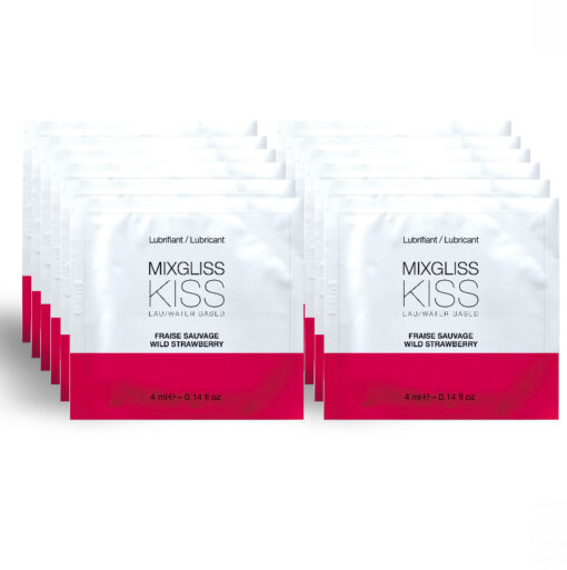 MIXGLISS - LUBRICANTE BASE AGUA SABOR A FRESA 12 MONODOSIS 4ML