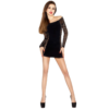 PASSION - WOMAN BS026 BODYSTOCKING ESTILO VESTIDO NEGRO TALLA UNICA