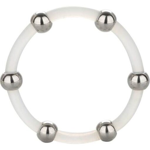 CALIFORNIA EXOTICS - ANILLO DE SILICONA CON CUENTAS DE ACERO TALLA XL