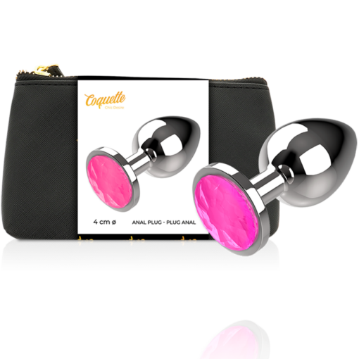 COQUETTE TOYS - PLUG ANAL DE METAL TALLA L CRISTAL PINK 4 X 9CM