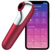 SATISFYER - DUAL LOVE VIBRADOR Y SUCCIONADOR CON AIRE PULSADO ROJO
