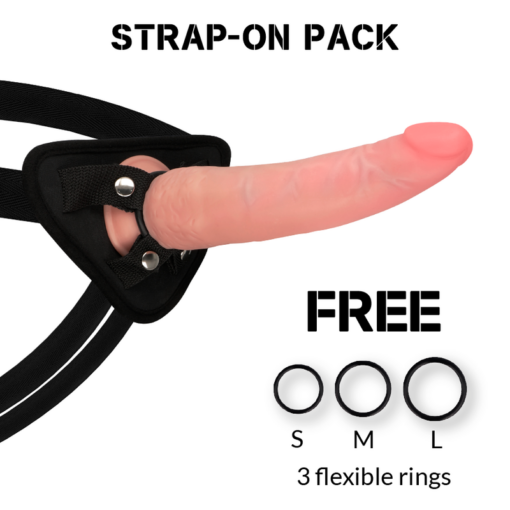 ROCKARMY - ARNÉS + DUAL DENSITY CRUSADER DILDO REALISTA 21,5CM