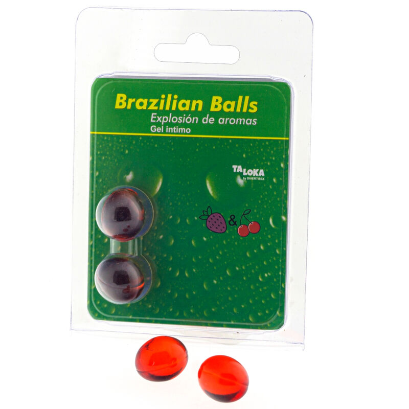 TALOKA - BRAZILIAN BALLS GEL ÍNTIMO FRESA  CEREZA 2 BOLAS