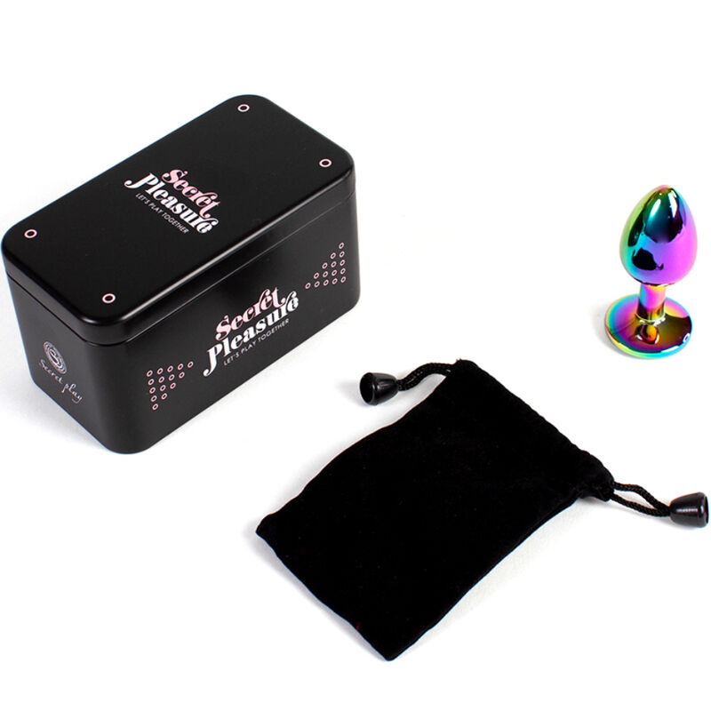 SECRETPLAY - METAL BUTT PLUG MULTICOLOR TALLA S 7 CM - Imagen 4