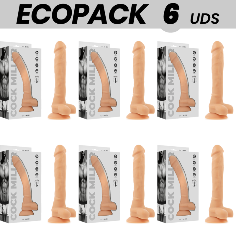 ECOPACK 6 UDS - COCK MILLER SILICONA DENSITY ARTICULABLE COCKSIL 24 CM