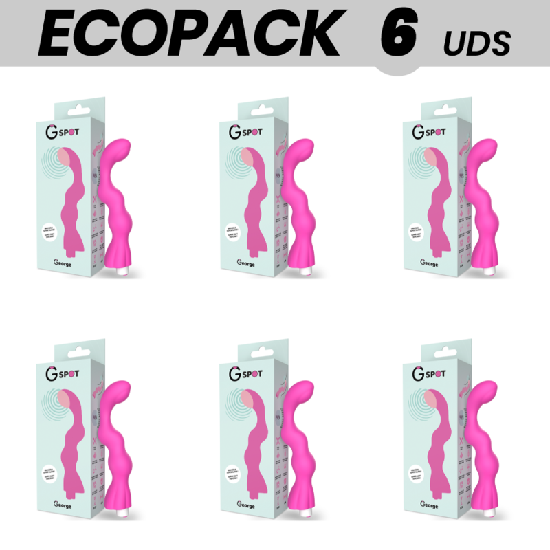 ECOPACK 6 UDS - G-SPOT GEORGE VIBRADOR PUNTO G ROSA CHICLE