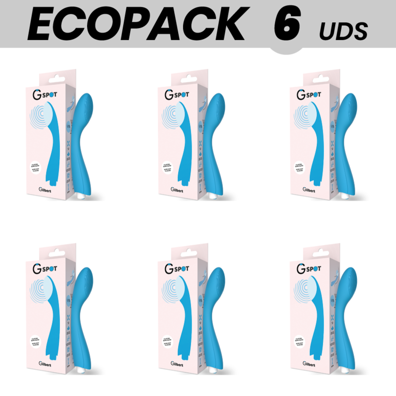 ECOPACK 6 UDS - G-SPOT GYLBERT VIBRADOR PUNTO G AZUL TURQUESA