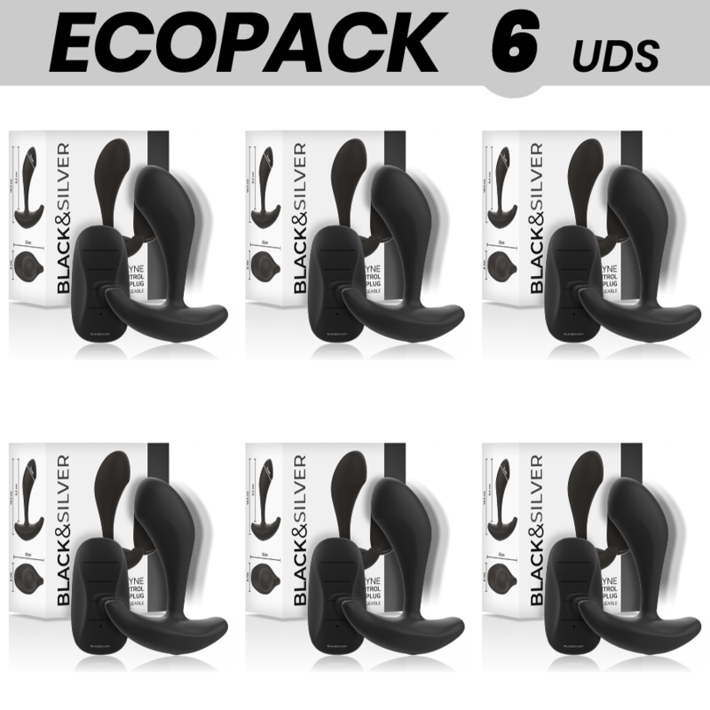ECOPACK 6 UDS - BLACKSILVER DWAYNE PLUG ANAL SILICONA CONTROL REMOTO