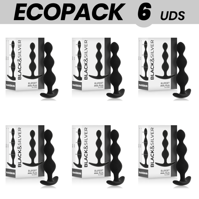 ECOPACK 6 UDS - BLACKSILVER RUPERT CADENA BOLAS ANALES 10 CM