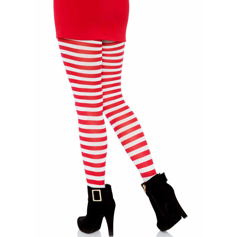 LEG AVENUE - MEDIAS DE RAYAS BLANCO/ROJO - Imagen 5