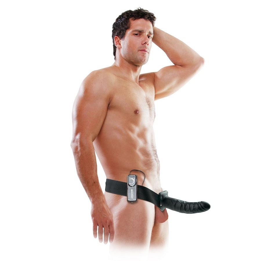FETISH FANTASY SERIES - ARNÉS VIBRADOR HUECO 19 CM NEGRO