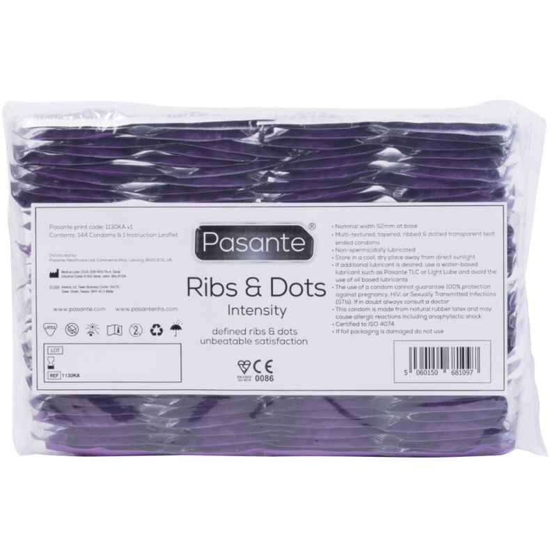 PASANTE - RIBS DOTS PRESERVATIVOS INTENSITY 144 UNIDADES