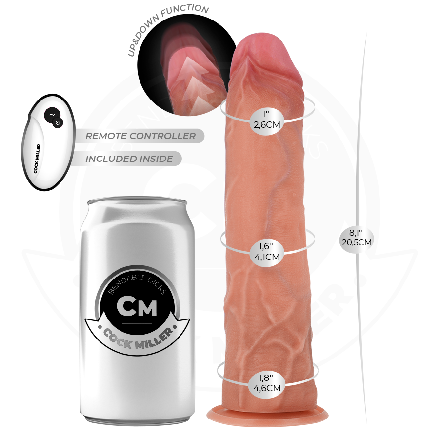 COCK MILLER - DILDO HIPERREALÍSTICO CON VENTOSA Y THRUSTING CON CONTROL REMOTO 20,5 CM - Imagen 4