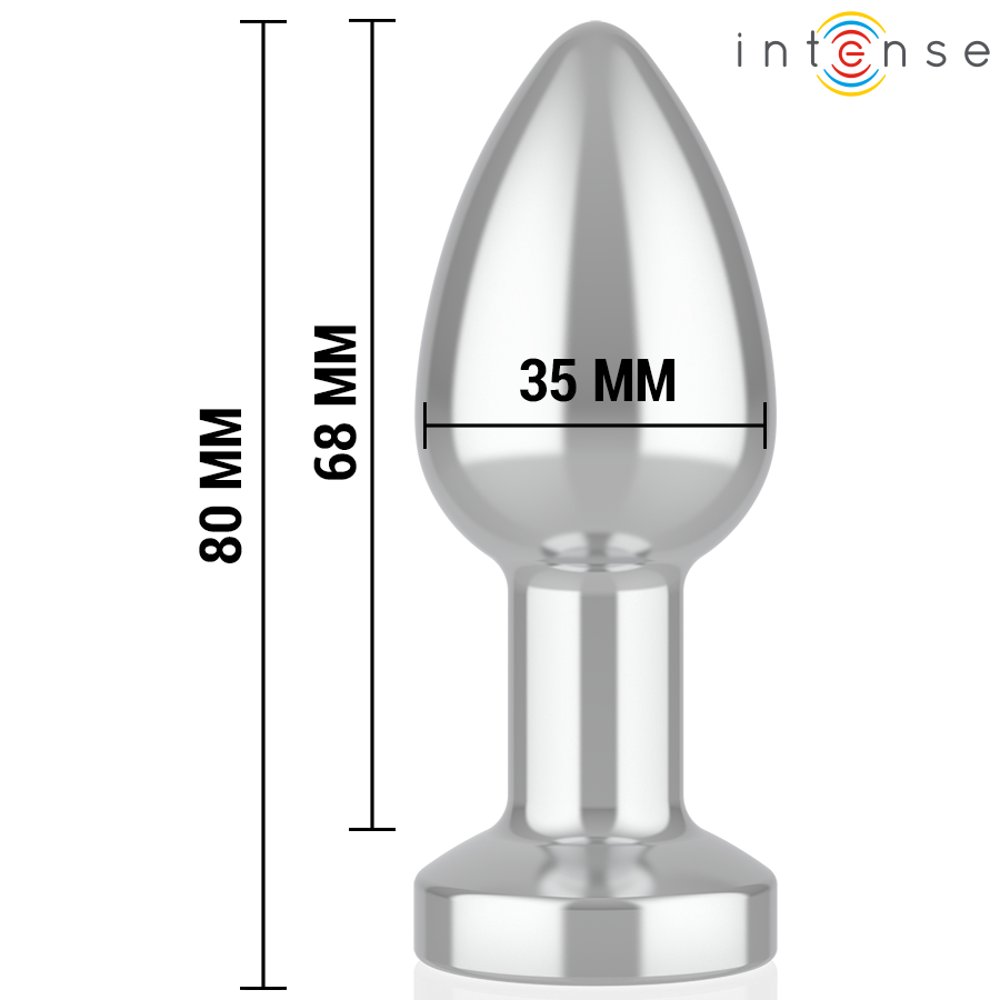 INTENSE - PLUG ANAL DE METAL VIBRADOR CON LUCES LED Y CONTROL REMOTO - TALLA S - Imagen 4