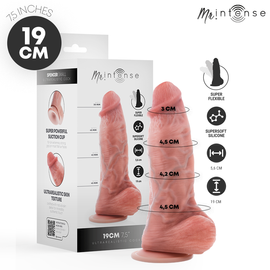 MR INTENSE - SMALL SPENCER DILDO SILICONA 19 CM Ø 4.5 CM