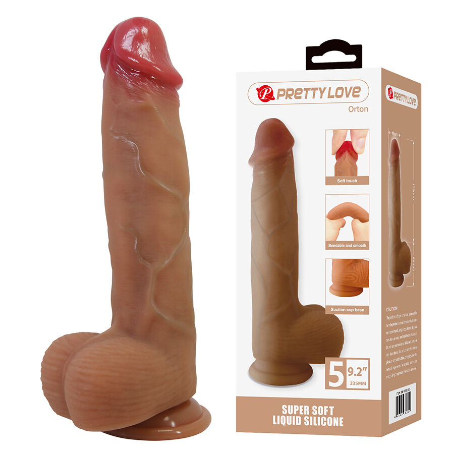 PRETTY LOVE - ORTON DILDO REALÍSTICO CON VENTOSA 23.5 CM -Ø- 4.9 CM