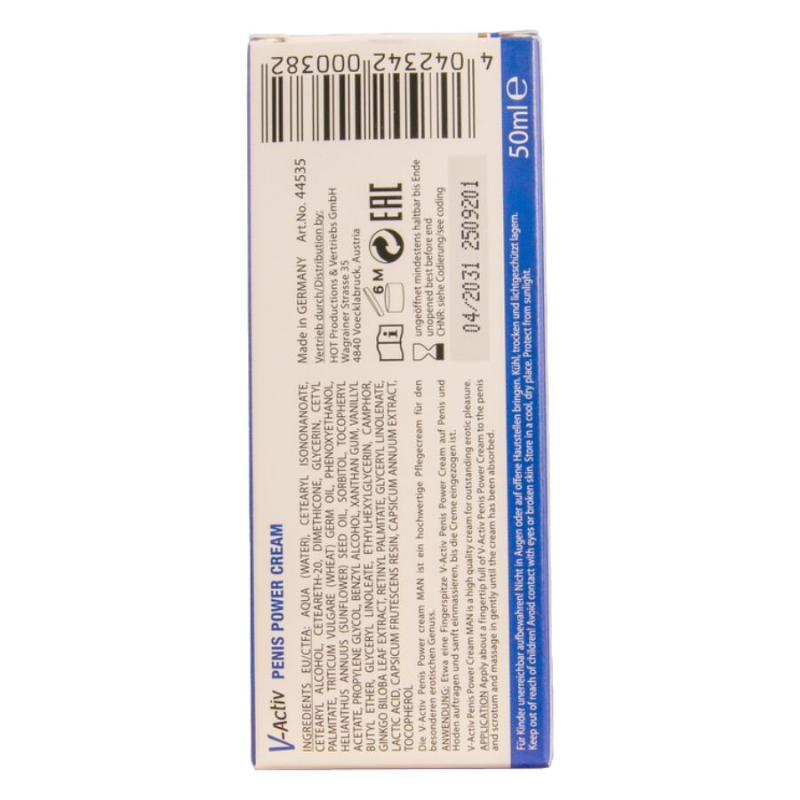 HOT - V-ACTIV PENIS POWER CREMA PARA HOMBRE 50 ML - Imagen 5