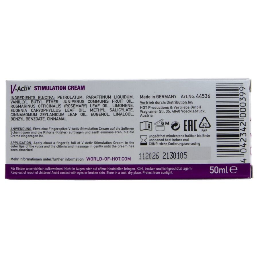 HOT - V-ACTIV CREMA ESTIMULANTE PARA MUJER 50 ML - Imagen 5