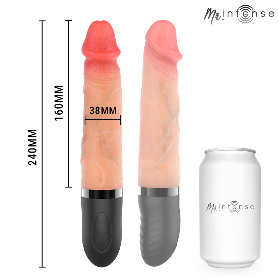 MR INTENSE - JEAN VIBRADOR UPDOWN SILICONA CON EFECTO CALOR 24 CM -Ø- 3.8 CM - Imagen 5