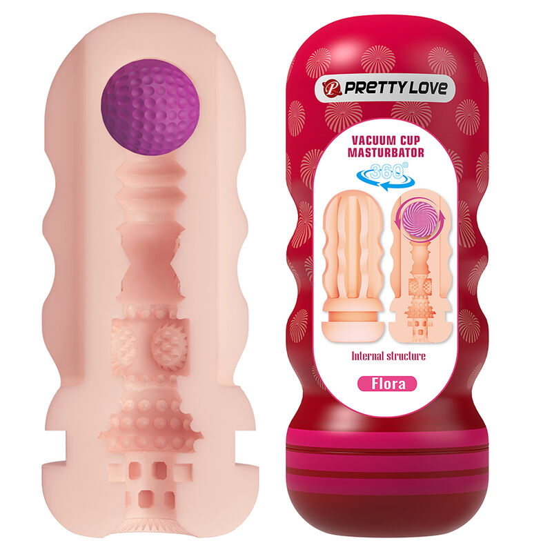FLORA MASTURBADOR VAGINA CON VENTOSA Y TEXTURAS INTERNAS