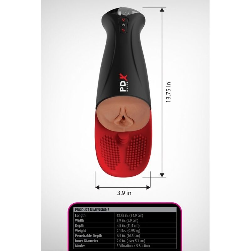 MASTURBADOR AUTOMÁTICO FAP-O-MATIC PRO XL VIBRADOR MARRÓN 34.9 CM - Imagen 5