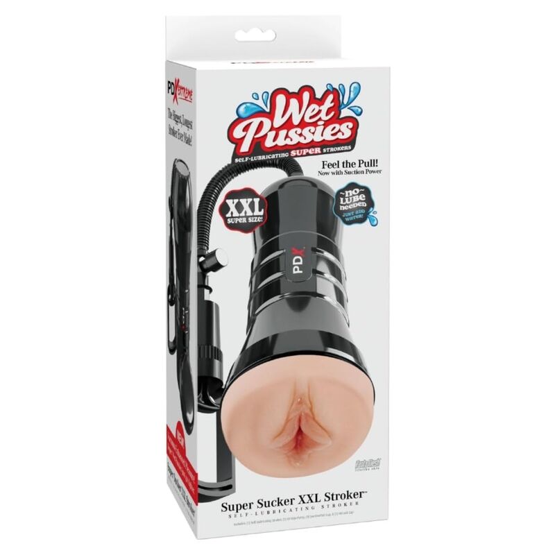 WET PUSSIES MASTURBADOR VAGINA XXL SUPER SUCKER LIGHT CON SUCCIÓN 27.3 CM - Imagen 5
